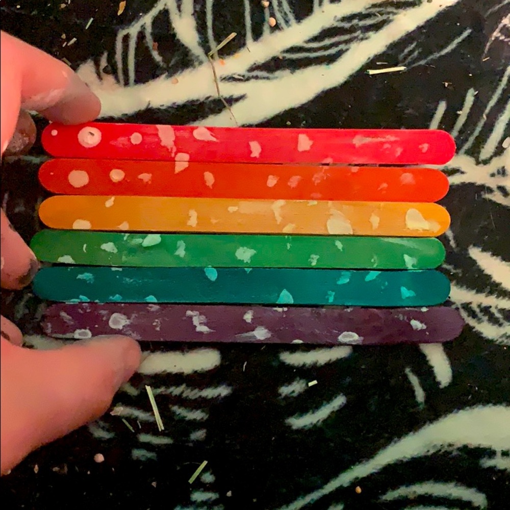 Popsicle stick pride flag